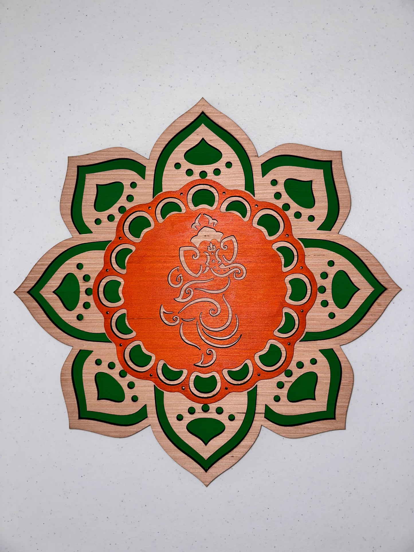 Ganesha - 14" Green, Orange